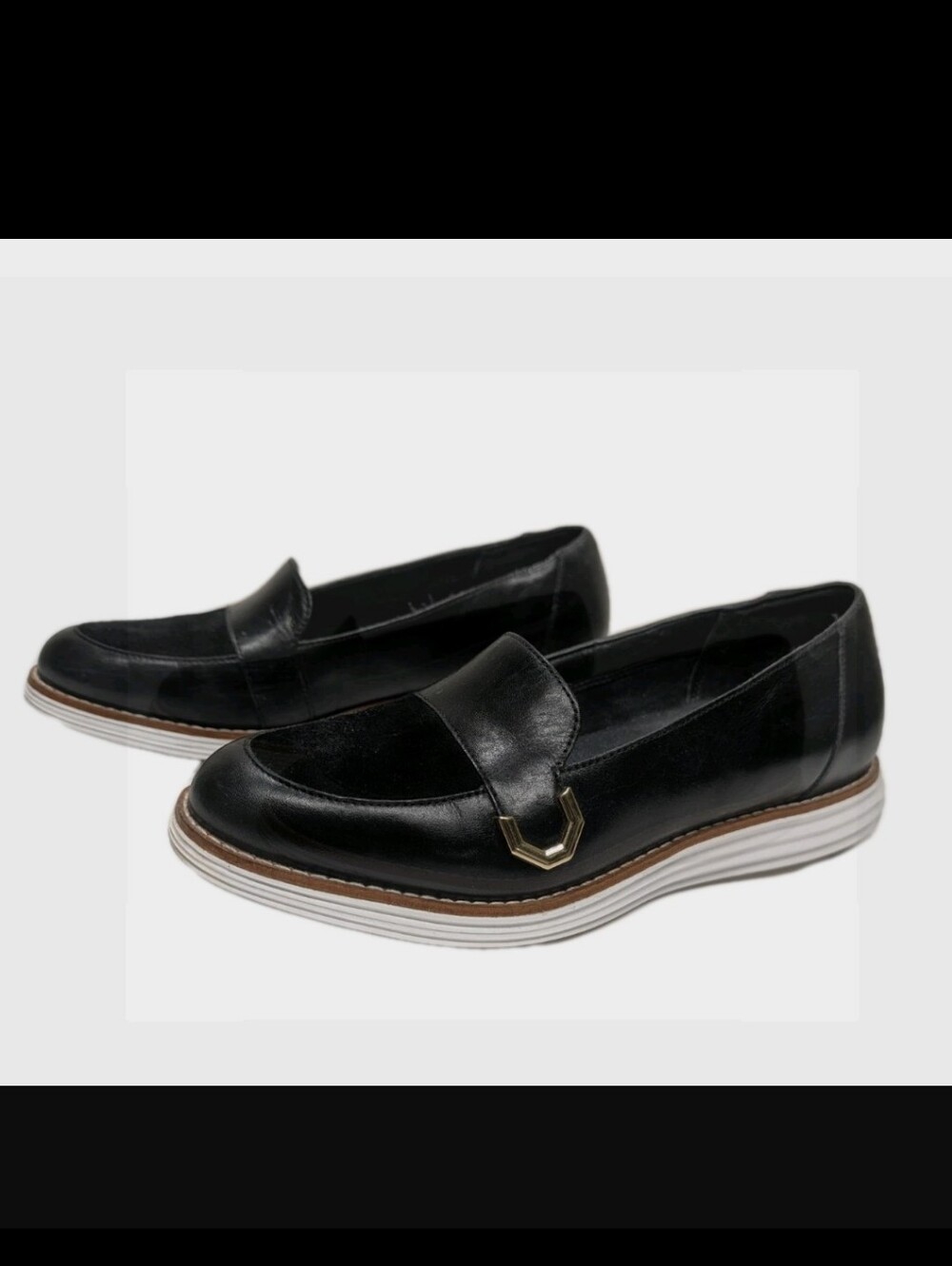 Cole Haan Originalgrand C Buckle Loafers Black 6 B Casual Driving Shoe Flats